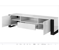 HOMCOM Mueble de Salón para TV Conjunto Muebles de TV con Mesa para  Televisor 153,6x25x42 cm y Estante de Pared 150x14,5x16,3 cm Blanco y  Natural : : Hogar y cocina