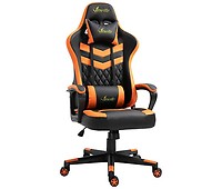 Silla gaming - Silla de Oficina, masaje, calefacción, control remoto,  altura ajustable, cojín lumbar HOMCOM, 120,00 kg, Negro y Rojo