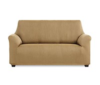 Vipalia Protector Funda Sofa Lazos. Cubresofa 3 plazas. Fundas para sofa  Loneta Lisa Algodon. Facil Montaje. Funda Diseño Royale Lazos. Color Lino. 3  Plazas. Para sofas de 180 a 230 cm. - Conforama