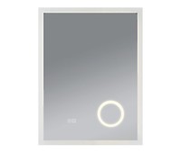 Espejo De Pared Con Led Chambave Para Baño Ip65 Antivaho Reloj Lupa 3x  Aluminio 80 X 60 X 3 Cm - Plateado [pro.tec] con Ofertas en Carrefour