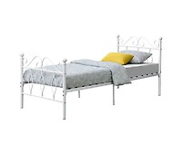 Cama Individual (florenz) Con Cabecero Curvado Y Somier Metal 120x200 -  Negro [en.casa] con Ofertas en Carrefour