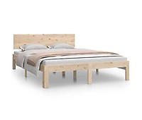 Estructura de cama de matrimonio roble ahumado 135x190 cm