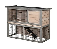 PawHut - Jaula para conejo, cobaya o animal pequeño animal con casa  principal y corral, Negro