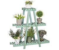 Outsunny Soporte para Plantas de Bambú Escalera para Flores