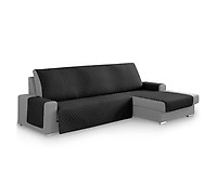 Vipalia Funda Cubre Sofa Chaise Longue Liso. Funda de Sofa Chaise longue  brazo Izquierdo Chenilla. Protector Antimanchas Ajustable. Color Vison.  Chaise Corto Izquierda 240 cm (Visto de Frente) - Conforama