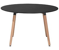 Mesa de comedor nordica janis fresno negro 90x90