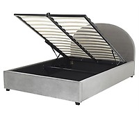 Cama LED de poliéster negro 180 x 200 cm FITOU 