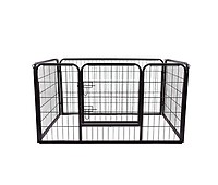 Barrera de seguridad para perros plegable de 3 piezas 203x2x74cm negro