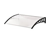 Outsunny Tejadillo de Protección 200x96 cm Marquesina Exterior para Puertas  y Ventanas contra Sol y Lluvia con Soporte de PP Policarbonato Marrón