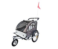Aosom Remolque de bicicleta para niños 3 en 1 plegable para niños,  cochecito de bebé, cochecito de bebé, transporte con sistema de  amortiguador
