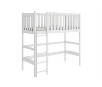 Venprodin - Litera Infantil de Matrimonio Triple de Madera Maciza  190x90/190x135 - Color Blanco