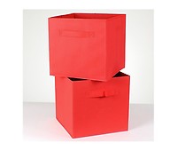 Maison Exclusive Cajas almacenaje 10 uds tela no tejida rojo oscuro  28x28x28 cm