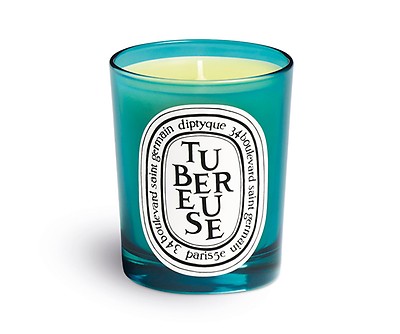 diptyque Empty Diptyque TUBEROSE TEAL COLOUR GLASS LIMITED EDITION Candle Jar & Box 190G 