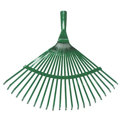 KOTARBAU® Rastrillo Jardín - Plástico - 7 Dientes - Naranja - con Mango de Madera - Rastrillo para Césped - Rastrillos - Ligero Y Resistente - Herramienta para Jardinería