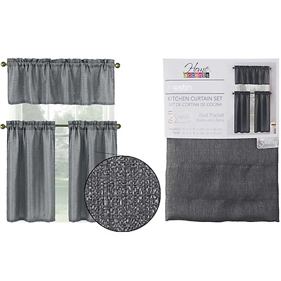 2-Piece Beige Kitchen Curtain Tier Set – Light Filtering 38"x60" Rod Pocket Swag & Tiers-510217