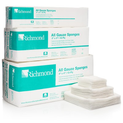 Richmond Dental Premium All Gauze Sponge, 4 x 4, Non Sterile 300422