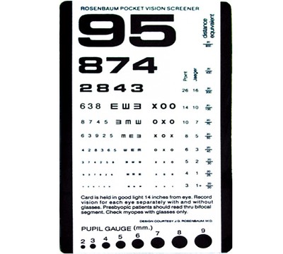 Graham Field Illuminated Snellen Eye Chart - 10' Distance, 20