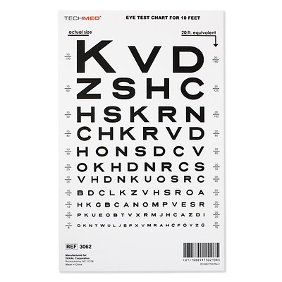 Dukal Illuminated Tumbling-E Eye Chart 10 ft Visual Acuity Testing