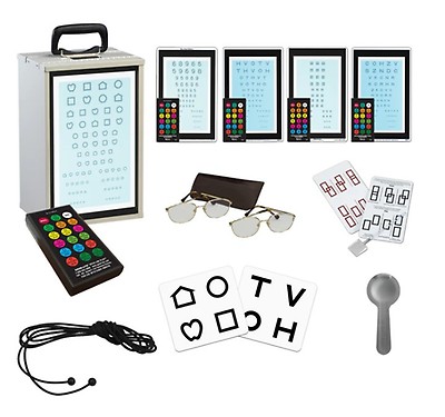 Dukal Illuminated Illiterate Tumbling-E Eye Test Chart, 20 ft 3064