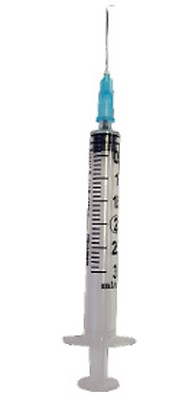 Luer-Lock Syringe with 20G x 1 Hypodermic Needle [3 mL]