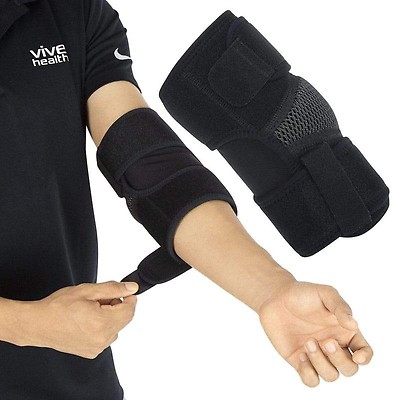 Vive Elbow Splint Brace for Tendonitis, Cubital Tunnel, Sleep Support,  Tennis Elbow - 2 Removeable Splints that Stabilize Joint for Pain Relief -  Arm