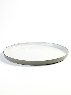 Assiette plate Louna en porcelaine blanche relief 27cm