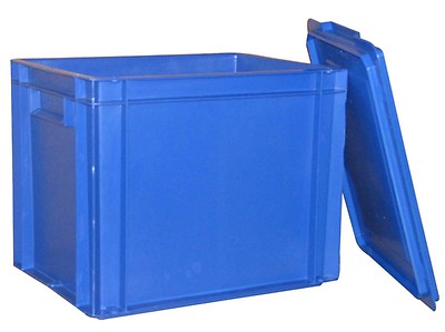 Bac de rangement bleu en plastique - 37L. Colour: blue, Fr