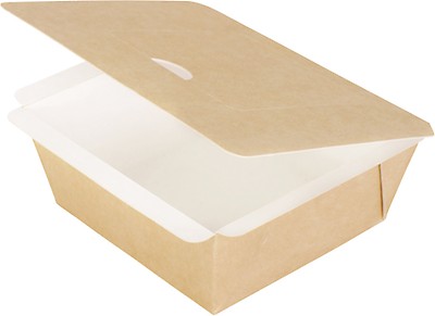 Barquette avec couvercle rectangulaire blanc 18,5x14,3x5,4 cm 110 cl Carty  (100 pièces)