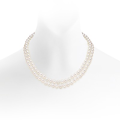 Double Strand Baroque Pearl Necklace with Dazzling Clasp