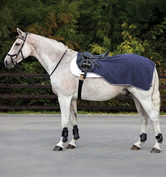 Horseware Rambo Hundedecke Größe L – Wasserdicht, Fleece, Mit Verstellbarem Hals, Marine/blau/beige