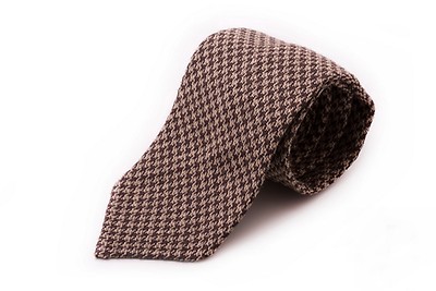 Black Houndstooth Silk Tie