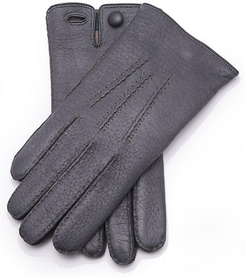 Peccary Gloves Cashmere Lined Waterproof in Gray - Fort Belvedere