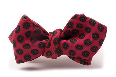 Silk Self-Tie Mini Bow Tie, micropattern, Handmade in Italy