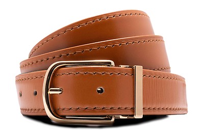 Dark Havana Brown Calf Leather Belt Aniline Dyed Cut-To-Size - Folded Edges  3cm x 120cm - Fort Belvedere