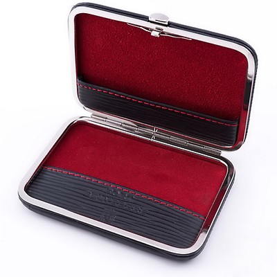 Men's Manicure Set Travel Kit Black and Red Leather with Stainless by Fort  Belvedere