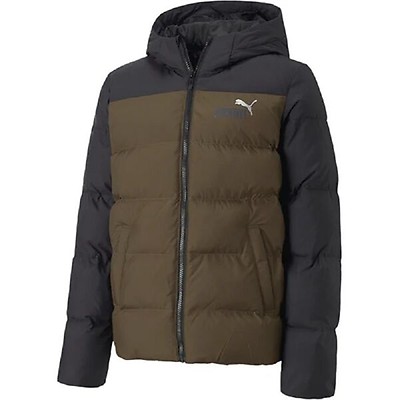 Essential Padded Puma - Kinder Hooded dunkelgrün Jacke