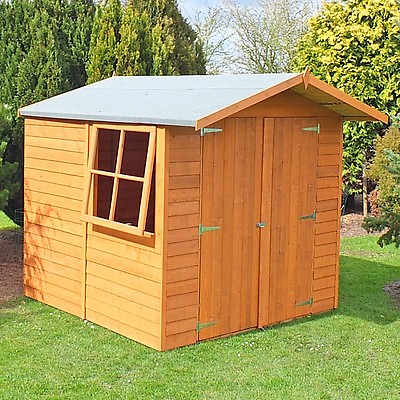 7 X 7 Shire Overlap Double Door Wooden Garden Shed With Opening