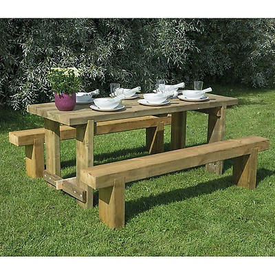 Forest Garden Forest Low Level Sleeper Table 0.7m Pressure Treated