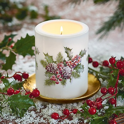 Holly & Ivy Robin Advent Candle | Christmas Countdown | Museum