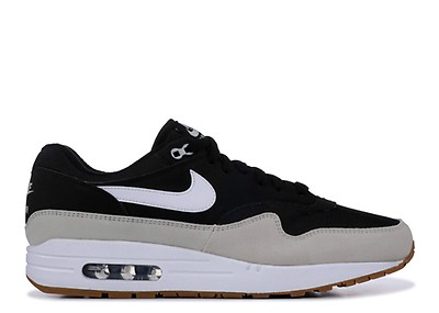 Air Max 1 Ltr Black Grey White Nike 654466 001 black Nike Air Max 1 Leather Black White Dark Grey 654466 001