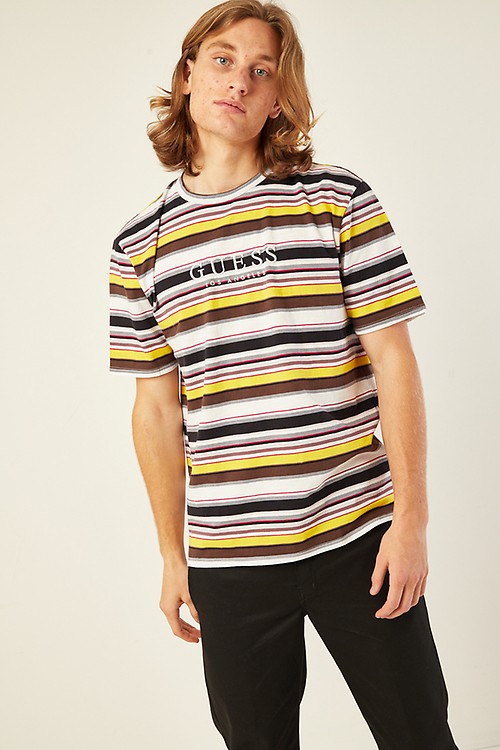 guess originals field stripe sweatshirt