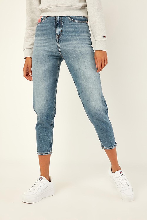 tommy jeans high rise tapered tj silver lt