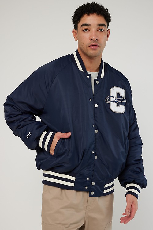 Champion Collegiate Heritage Letterman Jacket In Navy MYER Champion Jacket Mens Navy seeds
