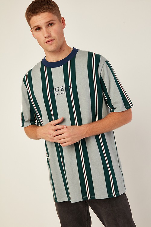 guess originals walden striped crew tee