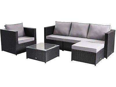 Salon De Jardin Resine Tressee Miami Florida Gris 93717