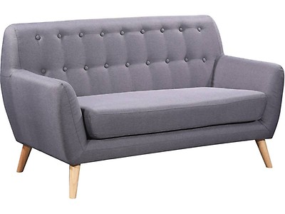 Canape Fixe Tissu Jimmy 181 X 83 X 84 Cm 3 Places Gris 99679