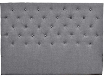 Tête De Lit Capitonnée Déco 140 Cm Gris En Tissu