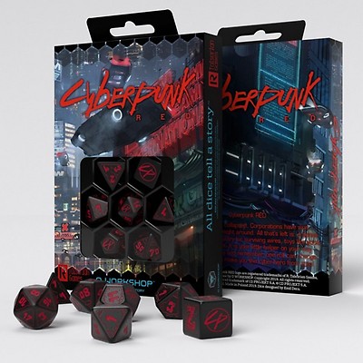 Q Workshop Cyberpunk Dice Set Red Essential