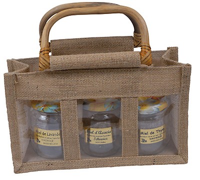 Emballer : 25 sacs en plastique à bretelle J'aime le miel - Icko Apiculture