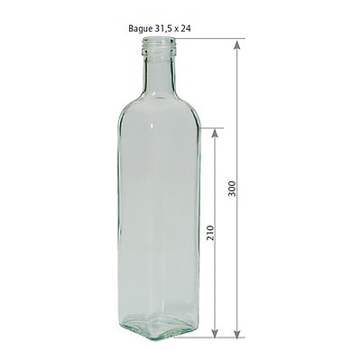 Acheter une bouteille en verre Emilia avec gravure (1 litre